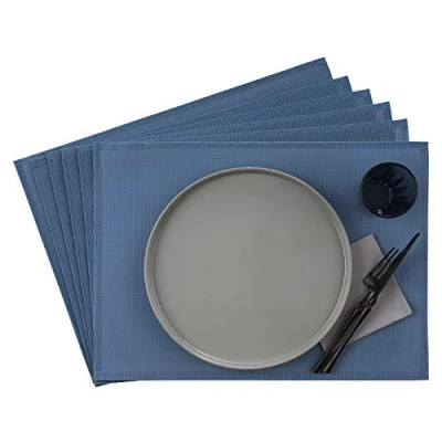 Afbeelding van Placemat, fijne band, 45x33 cm, verpakt per 6 stuks, kleur lichtblauw, Horeca Kwaliteit!