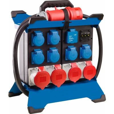 Afbeelding van as Schwabe STECKY Duo 3 CEE Stromverteiler mit 2,1 m Kabel H07RN F 5G6 6x Schuko Dosen + 4x Steckdosen (2x 400 V, 16 A 2x 32 A) USB Ports Outdoor IP44 Made in EU I 60933