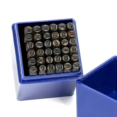 Afbeelding van FreeTec 3 mm slagletters slagcijfers 36 delig letters stempel slagstempel set