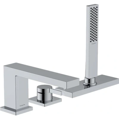 Afbeelding van Hansgrohe hg 3 hole bath mixer tecturis e finish set rim mounted chrome 73443000