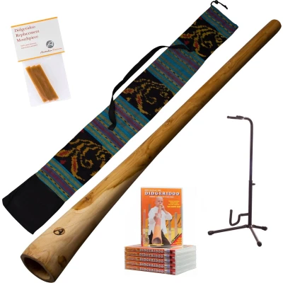 Afbeelding van Didgeridoo PAKKET: 120cm inclusief didgeridoobag bijenwas lesvideo didgeridoostandaard