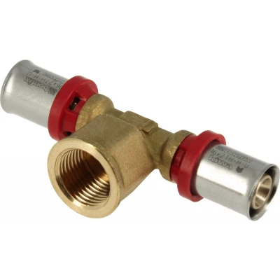 Afbeelding van BONFIX Alu pers messing perskoppeling T stuk 16 x 1/2 met