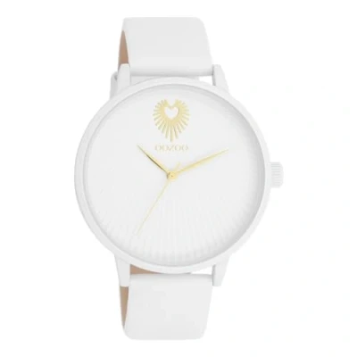 Afbeelding van witte OOZOO horloge met leren band C11343