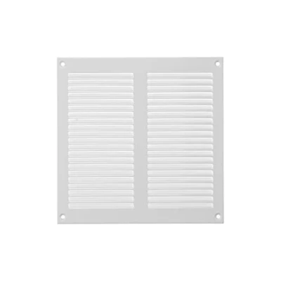 Afbeelding van Wit ventilatieroosterafdekking 20 x cm, stalen luchtinlaatafdekking voor plafond en zijwand HVAC met beschermschijf (200x200mm, wit)