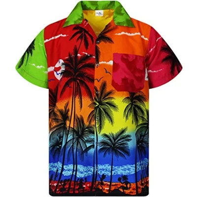 Afbeelding van Funky Hawaiiaans Overhemd, Hawaii Korte Mouw, Beach, Mondy, XL