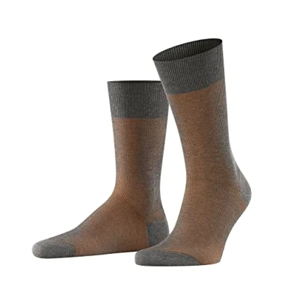 Afbeelding van FALKE Heren Sokken Fine Shadow M SO Katoen Gedessineerd 1 Paar, Grijs (Grey Melange 3560), 39 40