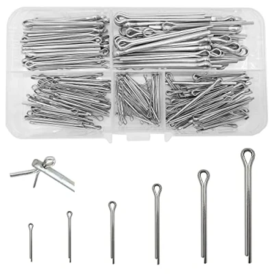 Afbeelding van WeqeYent 220 stuks M4/M3/M2.5/M2/M1.5/M1 roestvrij stalen splitpennen assortiment diverse clip sleutelbevestiger fitting kit voor auto, mechanica, auto garage, vrachtwagens