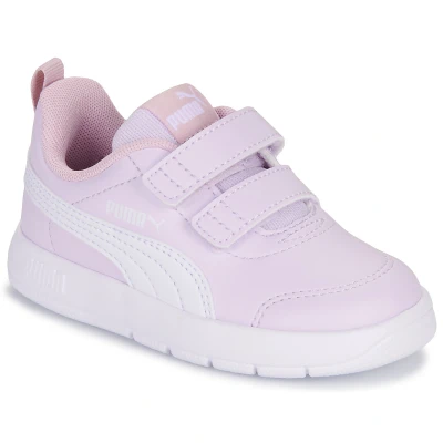 Afbeelding van Puma Courtflex V3 Sneakers laag voor kinderen, Maat: 26, Lilac frost/white/rose mauve Imitatieleer/ textiel
