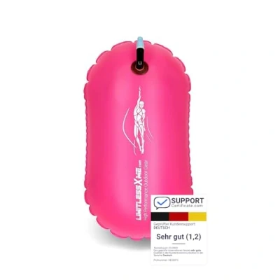 Afbeelding van Zwemboei &amp; Telefoonhoes 15 l Roze. Veiligheid bij het zwemmen, open water en triatlon. Zwembaan, Swim Bubble, Zwemboj opblaasbaar