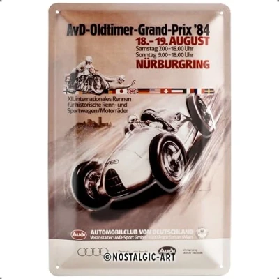 Afbeelding van Nostalgic Art Retro Tin Sign Audi AvD Oldtimer Grand Prix Gift idea for car fans, Metal Plaque, 20 x 30 cm