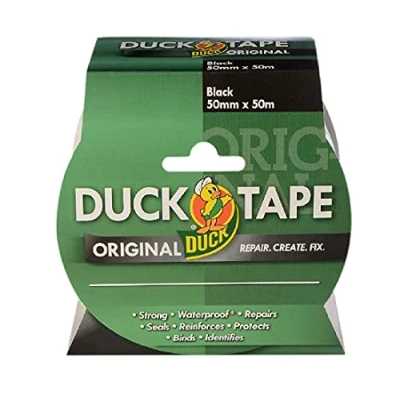Afbeelding van Eend originele doek tape zwart 50mm x 50m