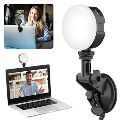 Afbeelding van VIJIM VL69 LED lamp voor videobellen met zuignap laptop / computer monitor 6W 800 Lumen 1/4 inch schroefaansluiting USB C Zwart