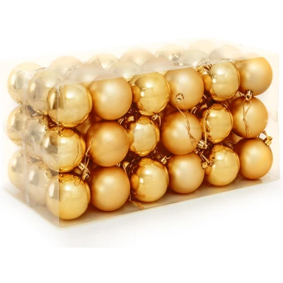 Afbeelding van Casaria Kunststof Kerstballen 54er Set Mat Glanzend Ø 3 4 6 cm Goud