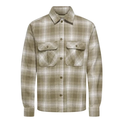 Afbeelding van ONLY &amp; SONS Onscedric Life Check Overshirt Noos overhemd voor heren, Vallen rok, L