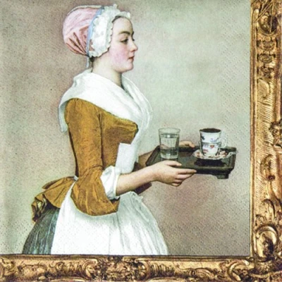 Afbeelding van 20 servetten chocolademeisje 33x33cm