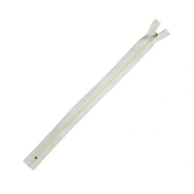 Afbeelding van Trimz 30cm ( 12&quot;) Crème one way end stop zip met 4mm tanden 1 stuk, polyester, 30 cm
