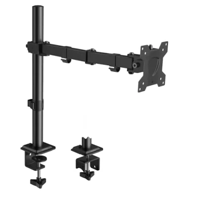 Afbeelding van KOORUI Monitorhouder met enkele arm voor platte en gebogen schermen van 13 tot 27 inch, in hoogte verstelbaar, draaibaar, kantelbaar, VESA 75 x mm of 100 mm, verhoogd draagvermogen 10 kg