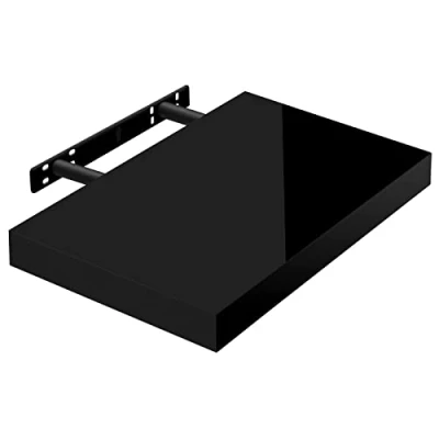 Afbeelding van WOLTU Muurplank Volato, RG9476sz, wandboard, vrij zwevend, zwevende plank, hout, hoogglanzend zwart, als boekenplank, of voor cd&#039;s, dvd&#039;s, 40 x 22,9 3,8 cm