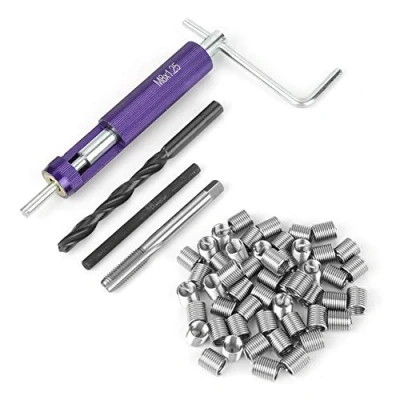 Afbeelding van Kits Réparation de Filetage Helicoil + 50pcs Hélicoïdal Enroulé d&#039;Acier Inoxydable Insère Insertions M8 x 2D