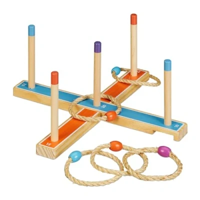 Afbeelding van Relaxdays ringwerpspel hout ringen gooien buitenspelletje kinderfeestje 5
