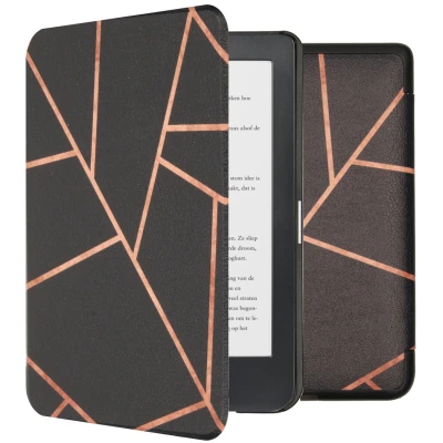 Afbeelding van Kobo Clara HD Hoes: iMoshion Design Slim Hard Case Bookcase Black Graphic Kunstleder E Reader Hoezen