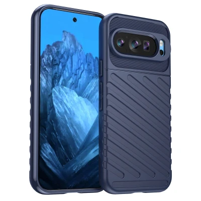 Afbeelding van Google Pixel 9 Hoesje Siliconen en TPU (zacht) iMoshion Backcover/Softcase Donkerblauw Telefoonhoesje Shockproof/Valbescherming