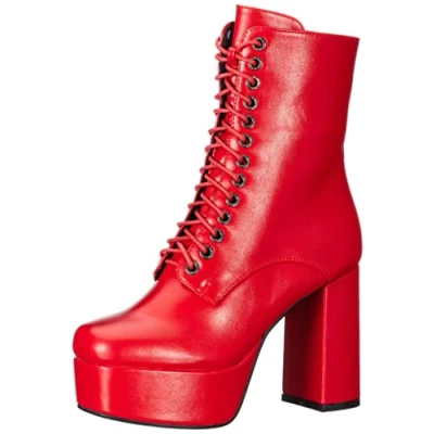 Afbeelding van LAMODA Own It enkellaars voor dames, Red Pu, 36 EU