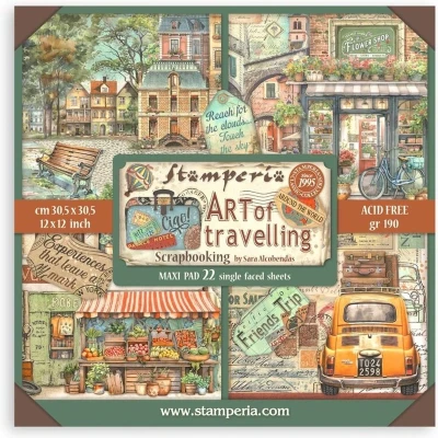 Afbeelding van Stamperia Art of Travelling 12x12 Inch Paper Pack Maxi (Single Face) (SBBXLB19)