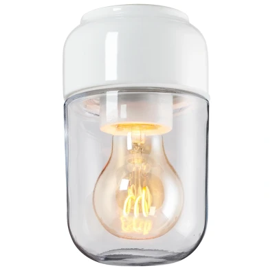 Afbeelding van Ifö Electric Ohm 100170 plafond en wandlamp porselein IP44 helder Wit