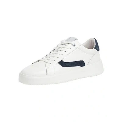 Afbeelding van MARCO TOZZI Heren 2 13605 20 leren sneakers, wit/marineblauw, 42 EU, Wit Navy, EU