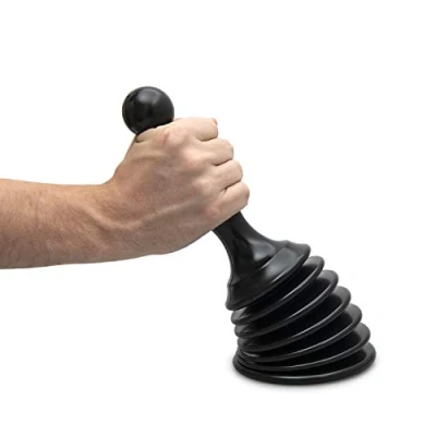 Afbeelding van OUTSTANDER Sink and Drain Plunger, Unblocker for Clearing Blockage in Bathrooms, Kitchens, Sinks, Baths Showers Drain, Flexible Powerful Plumbers Suction Tool with Large Bellows, Black