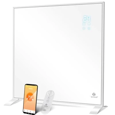 Afbeelding van KESSER® Infraroodverwarming, energiebesparend, infrarood staand apparaat en wandmontage, elektrische verwarming, 540 W, met afstandsbediening, thermostaat app bediening, elektrisch