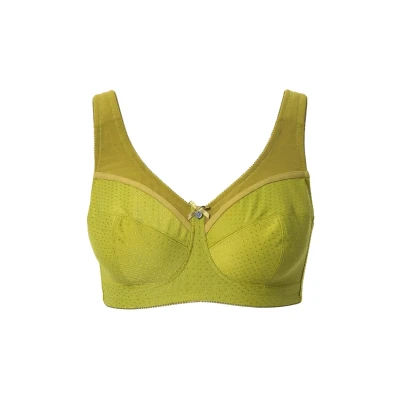 Afbeelding van Ulla Popken Beha voor dames, structuur, zonder beugel, cup C H beha, Licht geelgroen, 110D