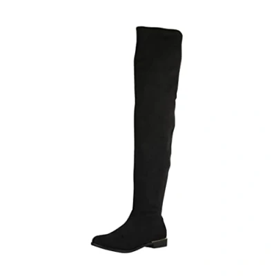 Afbeelding van Elara Dames Laarzen Overknees Suède Look Chunkyrayan EL502 Blank 42