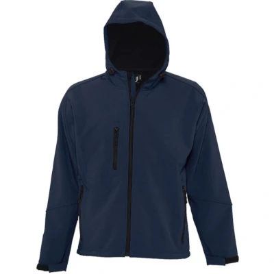Afbeelding van SOLS Heren Replay Hooded Soft Shell Jacket (ademend, Winddicht En Waterbestendig) (Franse Marine) Maat XS