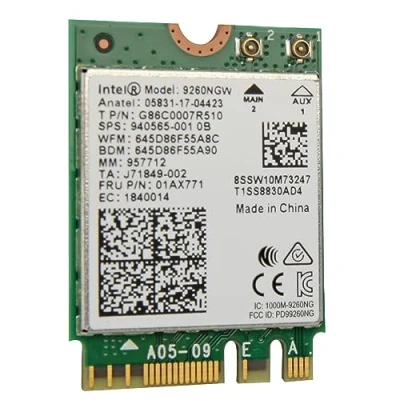 Afbeelding van Intel 9260.NGWG netwerkkaart Intern WLAN 1730 Mbit/s