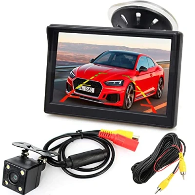 Afbeelding van 12 V 24 5 inch HD LCD Monitor Auto Parking Systeem w/4 LEDs Nachtzicht Reverse Achteruitrijcamera Waterdichte Omkeren Backup Camera