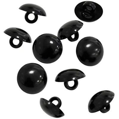 Afbeelding van AERZETIX C65512 Set met 10 ronde naaiknopen Ø 12,8 x 8,7 mm zwart van kunststof opening 3 kort naaien kleding handwerk gebreide mode decoratie
