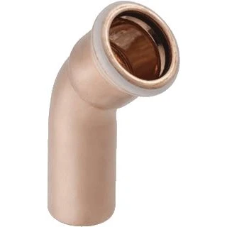 Afbeelding van Geberit mapress bocht 45 graden 1 delig koper met ciir afdichtring 42mm x schuifeind persmof 60707