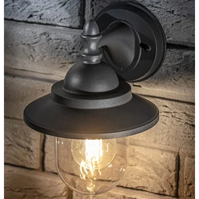 Afbeelding van CGC Lighting Buitenwandlamp Buitentuin E27 standaard schroef lamp decoratieve lantaarn (grijs)