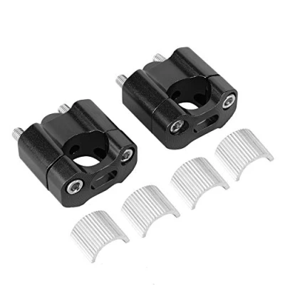 Afbeelding van 1 paar stuurklemverhoger, CNC aluminium universele stuurverhogers Fat Bar montageklem 22 mm en 28 mm(Black)