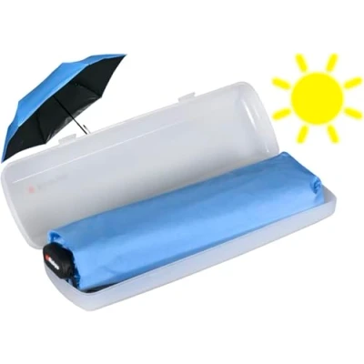 Afbeelding van Knirps Zakparaplu US.050 Ultra Light Slim Manual met UV en hittebescherming in etui blauw zwart