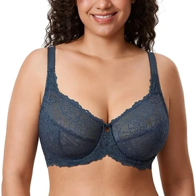 Afbeelding van DELIMIRA Minimizer BH Grote maten zonder padding Volledige cups met kant Sargasso 110C