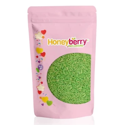Afbeelding van Natuurlijke Eetbare Kleurrijke Strooisels 200g Cakedecoratie en Suikerstrooisels Perfect voor Bakken, Taarten, Cupcakes, Koekjes Desserts Geproduceerd in de EU (Groene Vermicelli)