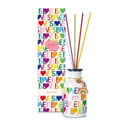 Afbeelding van geurstokjes love is rainbow 240 ml vanille aardbei rode bloemen