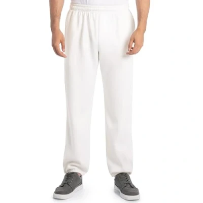 Afbeelding van Fruit of the Loom Eversoft Fleece elastische onderkant joggingbroek met zakken, ontspannen pasvorm, vochtafvoerend, ademend, Wit, L