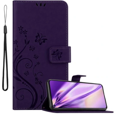 Afbeelding van Cadorabo Hoesje geschikt voor Honor 20 PRO in BLOEMEN DONKER PAARS Beschermhoes bloemmotief met magnetische sluiting, standfunctie en kaartsleuven Book Case Cover Etui