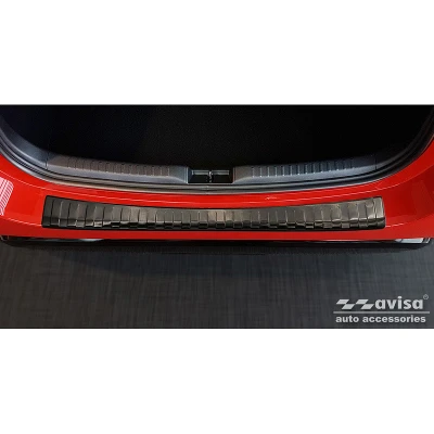 Afbeelding van Avisa Zwart RVS Achterbumperprotector passend voor Toyota Yaris IV Hatchback 5 deurs 2020 &#039;Ribs&#039;