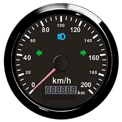 Afbeelding van ELING GPS snelheidsmeter 200km/h voor auto motorfiets ODO kilometerstand 85mm 12V 24V waterdicht