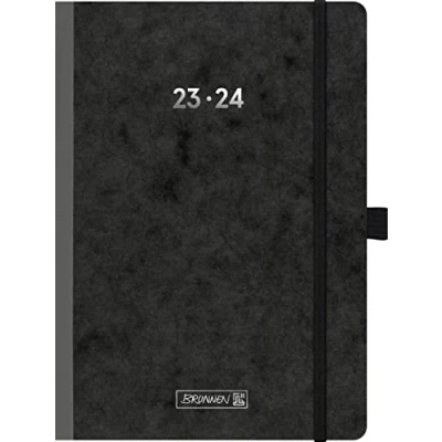 Afbeelding van BRUNNEN Schoolagenda FACT!plus 2023/2024, 2 pagina&#039;s = 1 week, A5, zwart